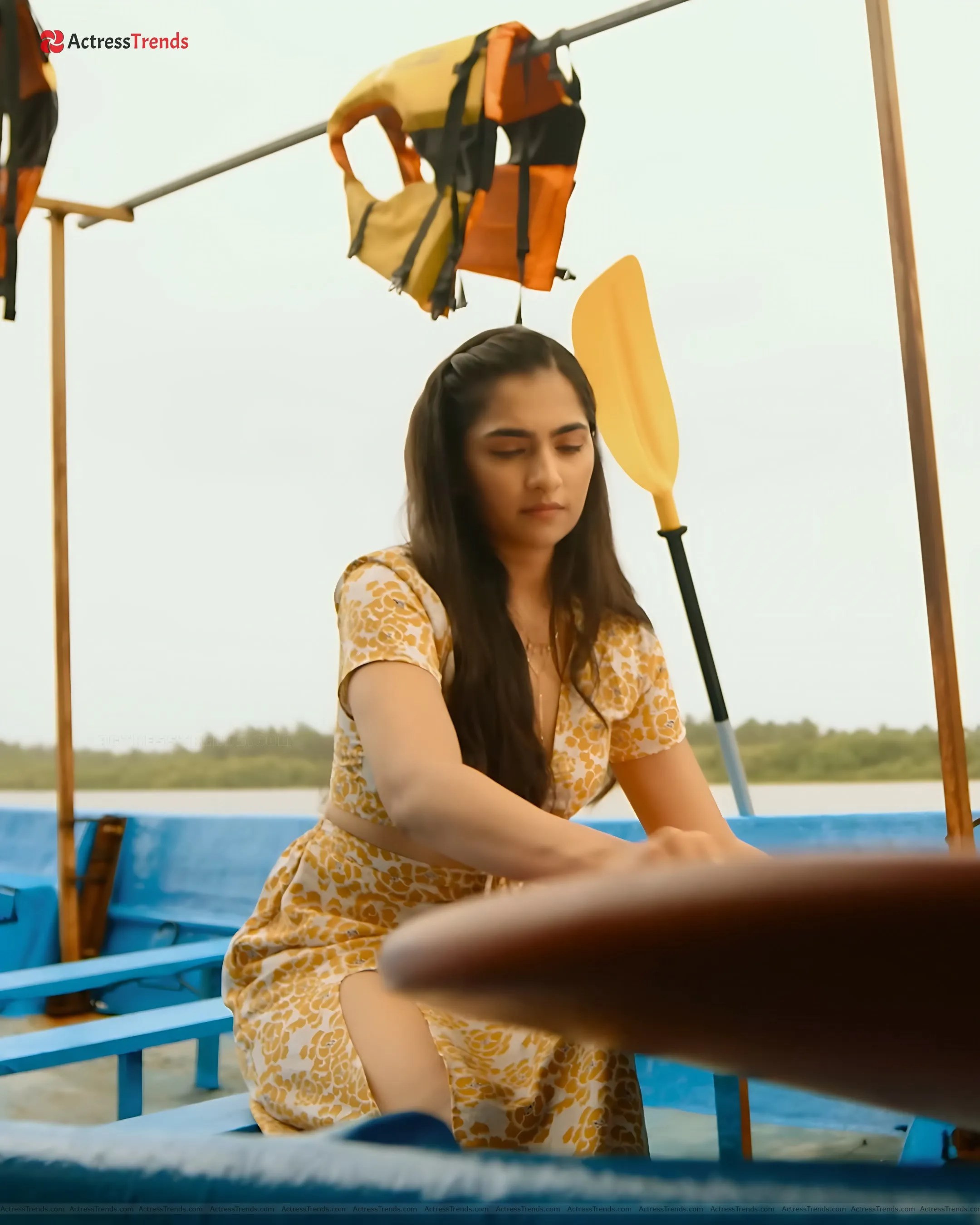 Rukmini Vasanth Yellow Dress Beautiful Face Cute Tight Fitting