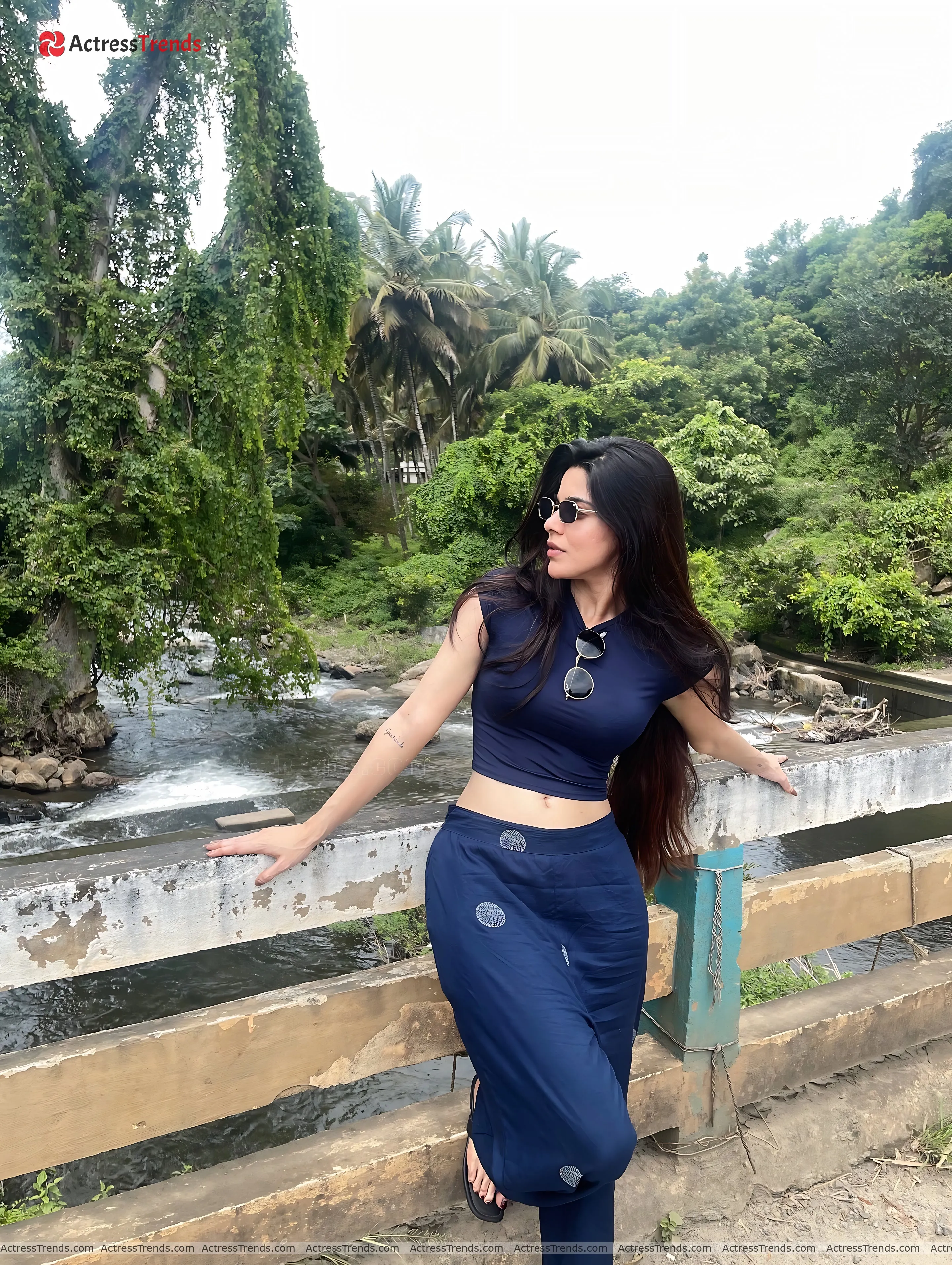 Divya Bharathi Black Dress Glamorous Actress Curvy