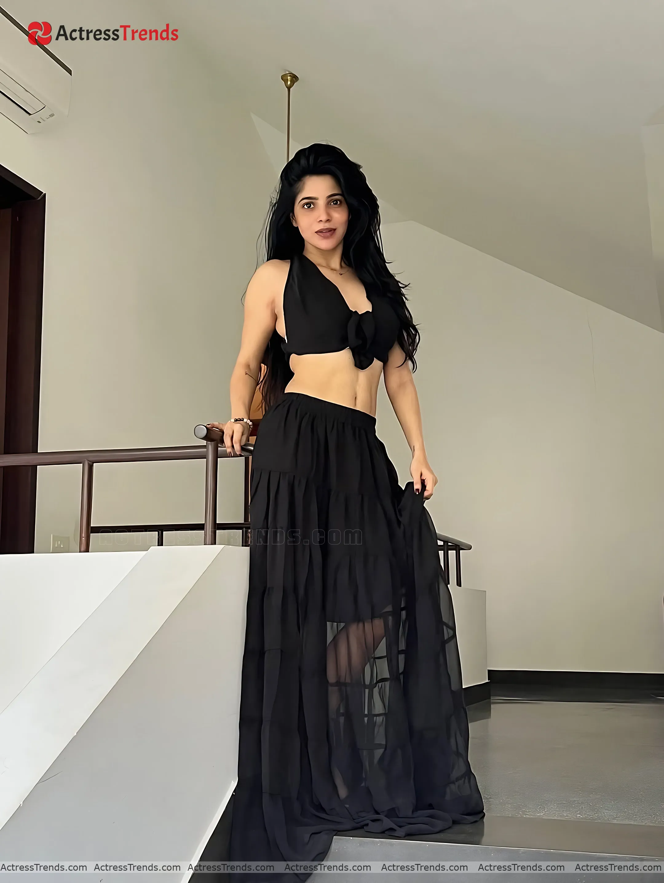 Divya Bharathi Black Dress Glamorous Actress Beautiful Face Curvy