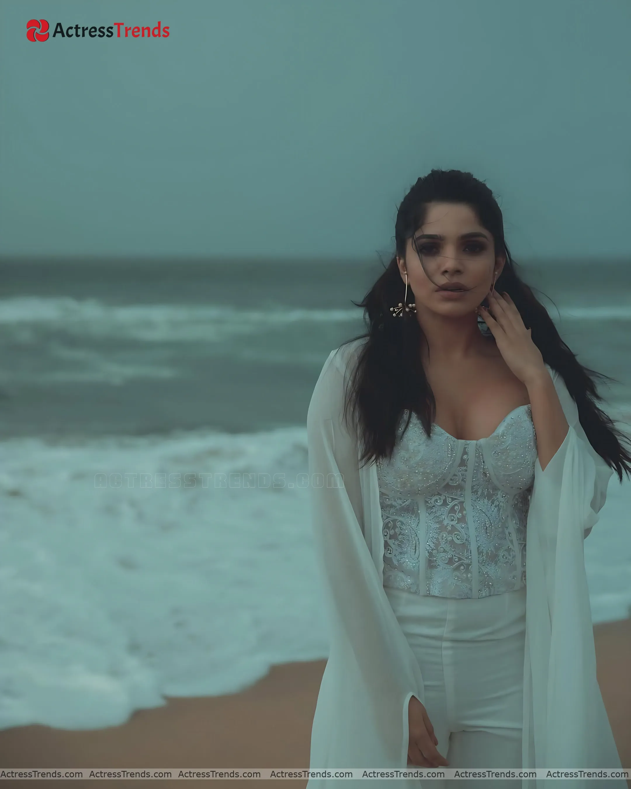 Divya Bharathi Cleav Pose Tight Fitting Bold Saree Style