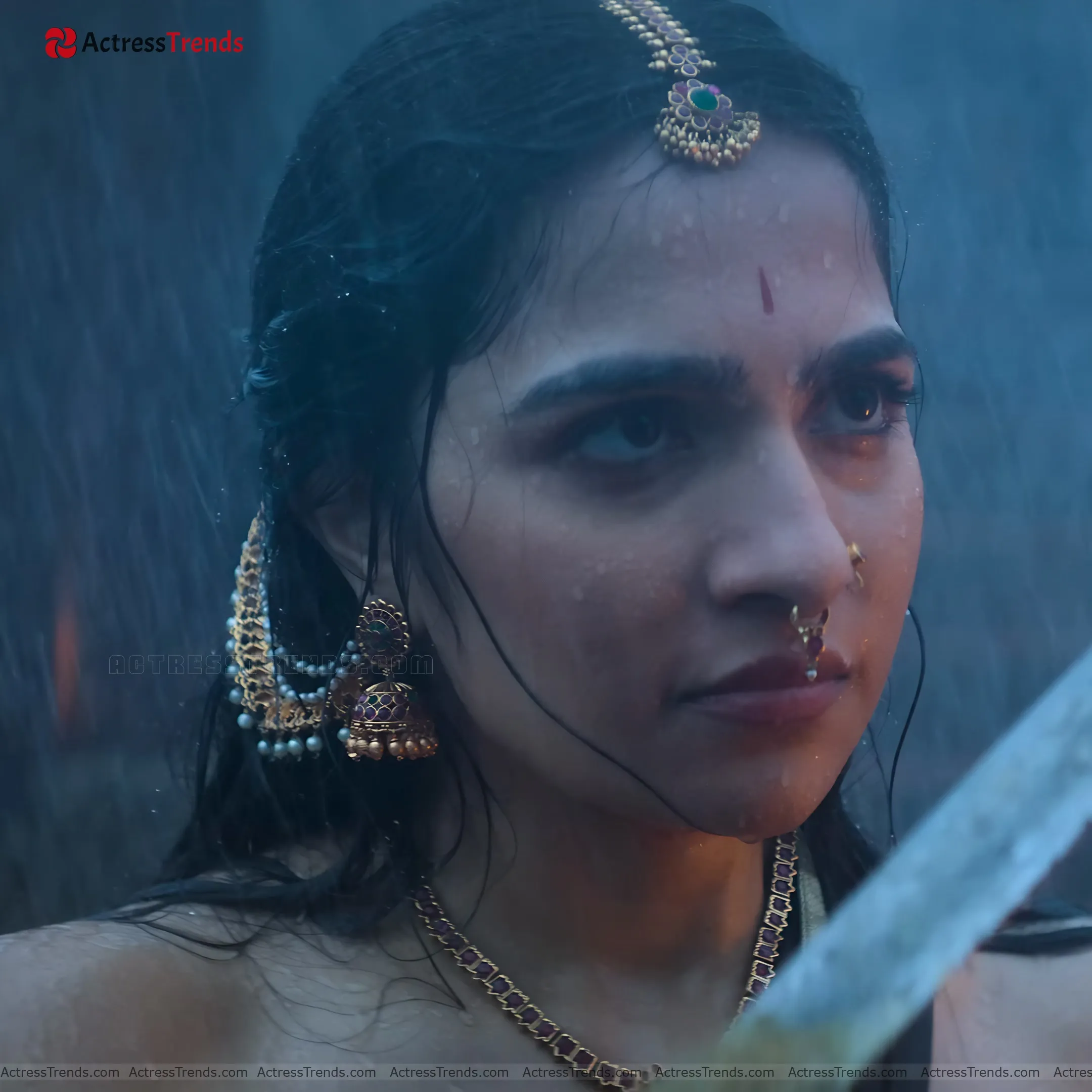 Rukmini Vasanth Green Saree Glamorous Actress Red Dress Cutest Actress