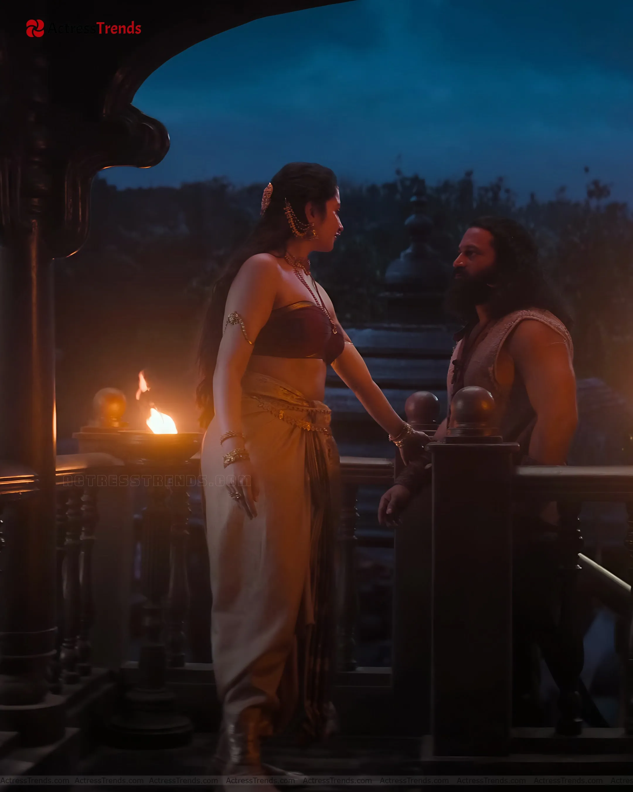 Rukmini Vasanth Green Saree Cute Stunning Photo Red Dress