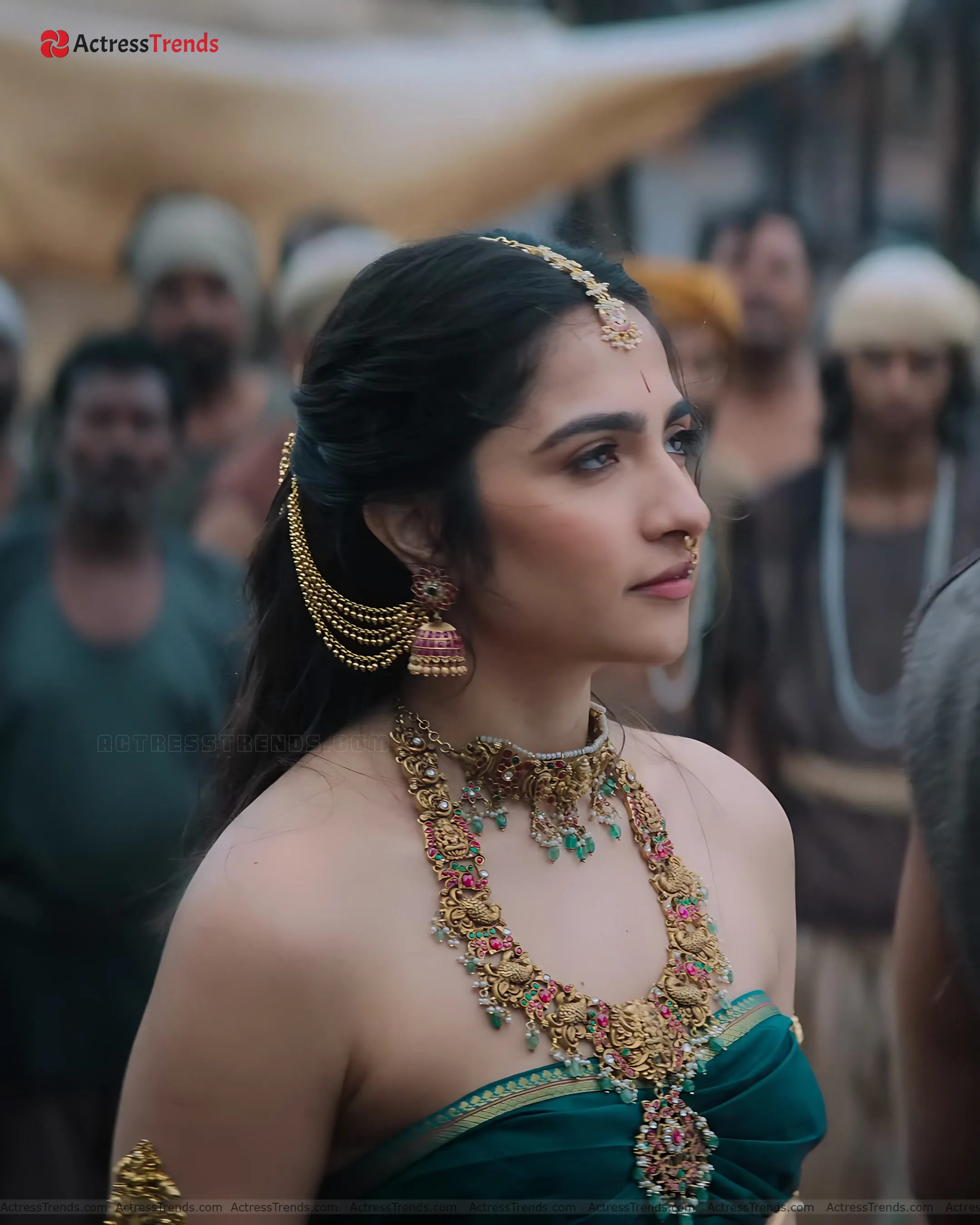 Rukmini Vasanth Green Saree Cute Backless Style Celebrity Fashion Shoot