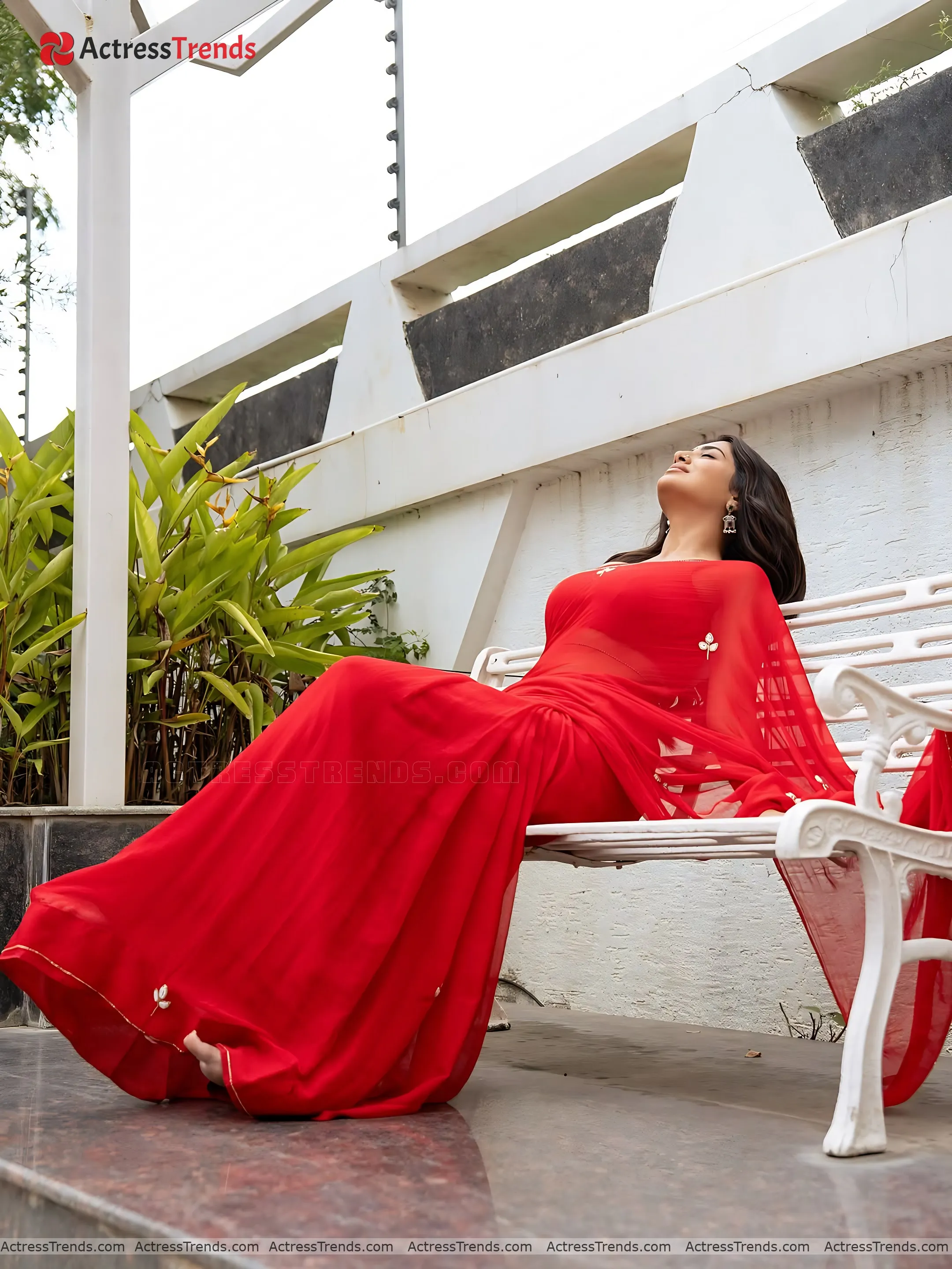 Rashi Singh Red Saree Tight Fitting Sensual Portrait Curvy