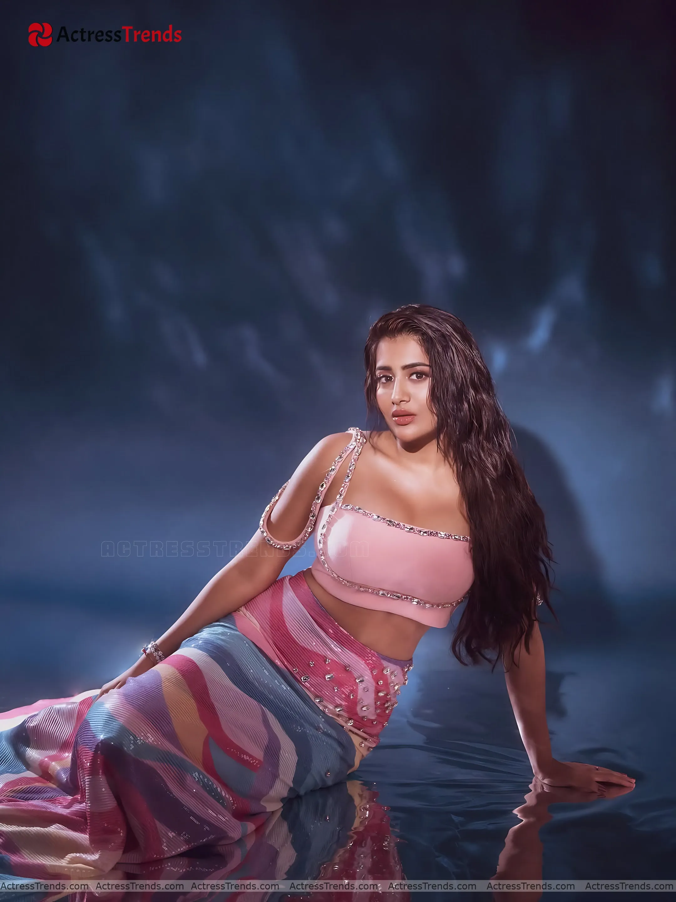 Rashi Singh Pink Dress Sensual Portrait Curvy