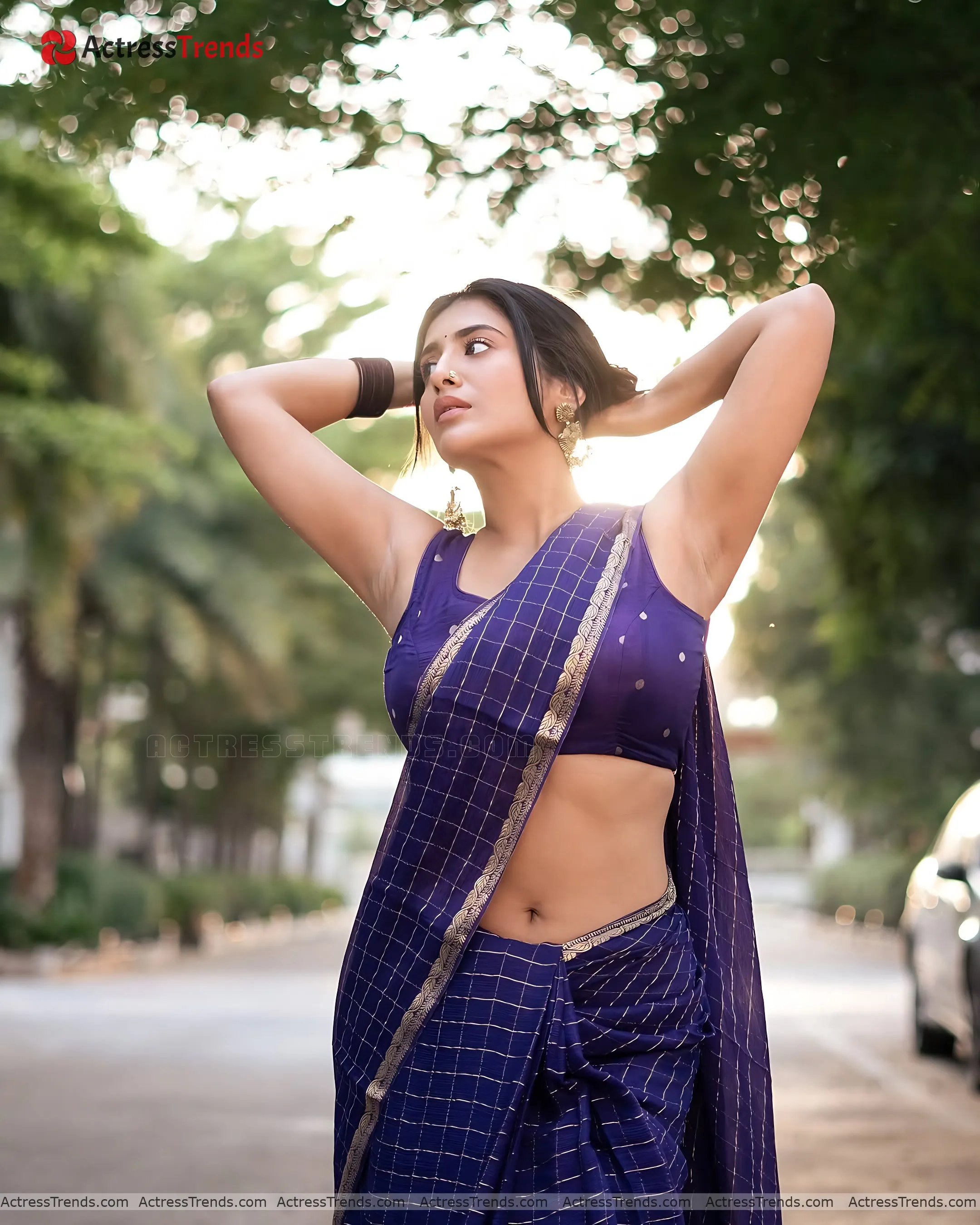 Rashi Singh Blue Saree Curvy