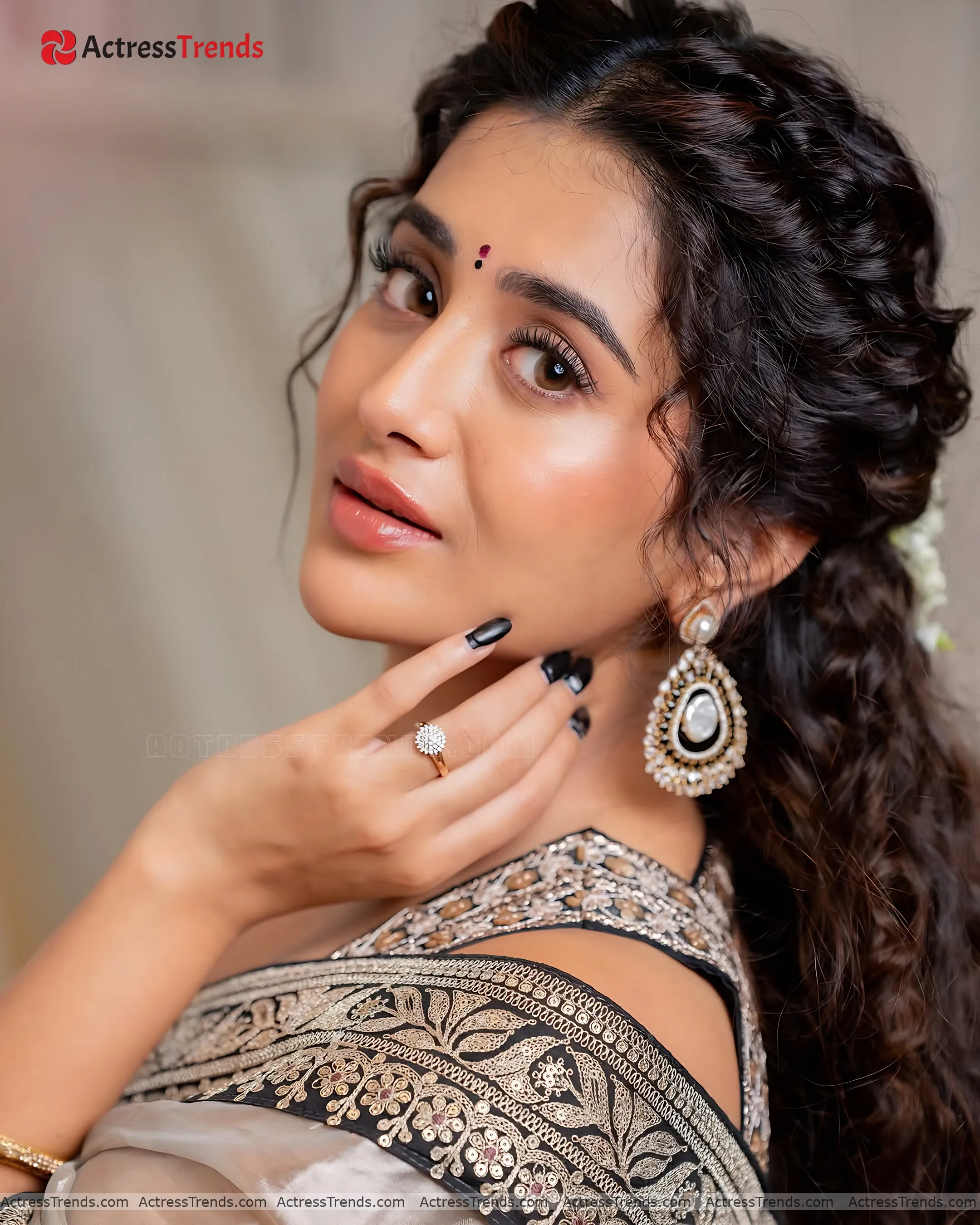 Rashi Singh Blue Saree Curvy Cutest Actress