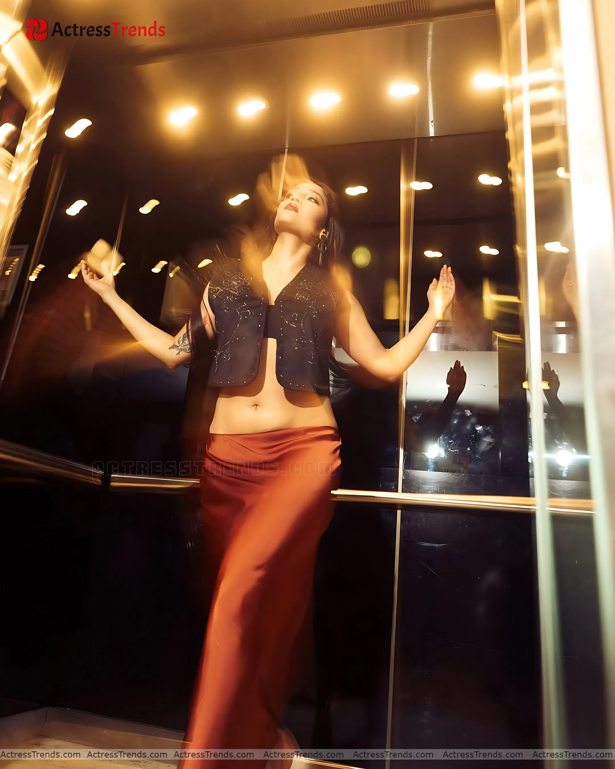 Ritika Singh Black Dress Sensual Portrait Celebrity Fashion Shoot Navel