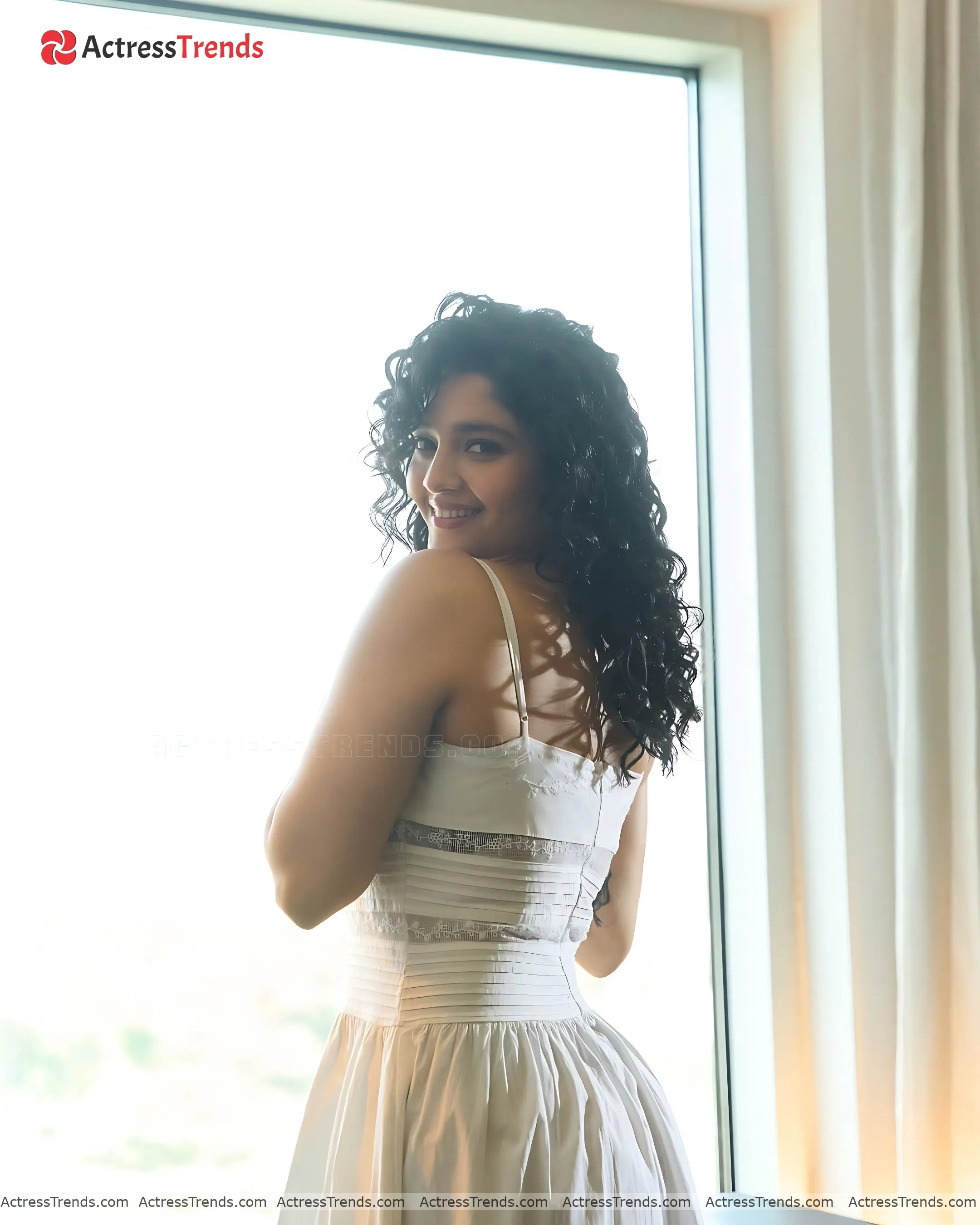 Ritika Singh White Dress Cleav Pose Cute