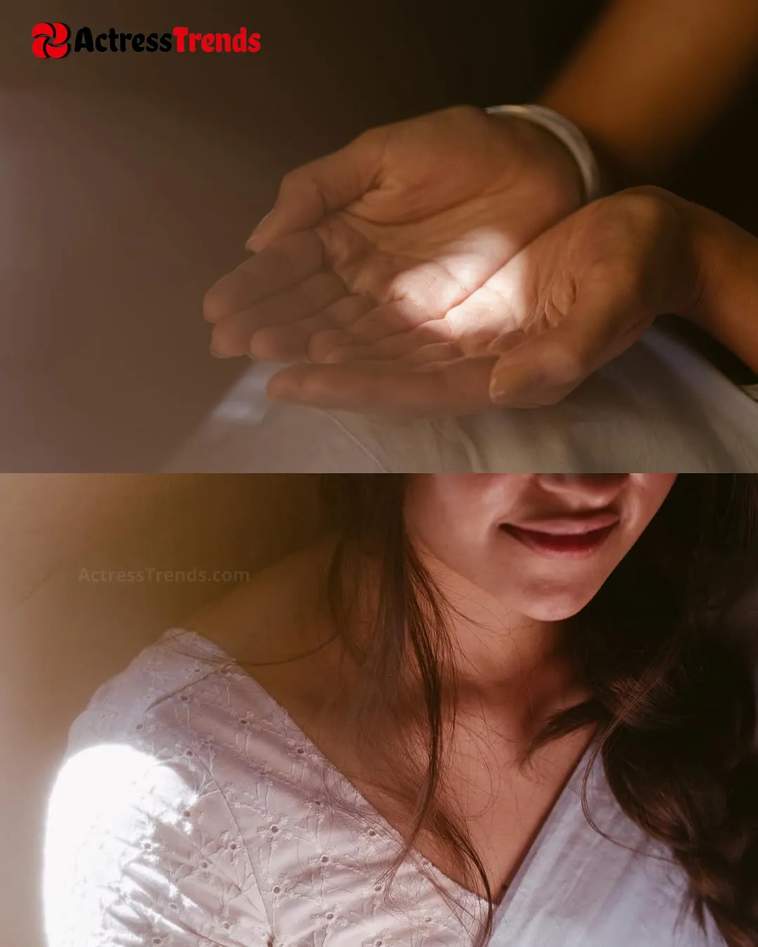 Rukmini Vasanth Grey Saree Celebrity Fashion Shoot Glamorous Actress Beautiful Face