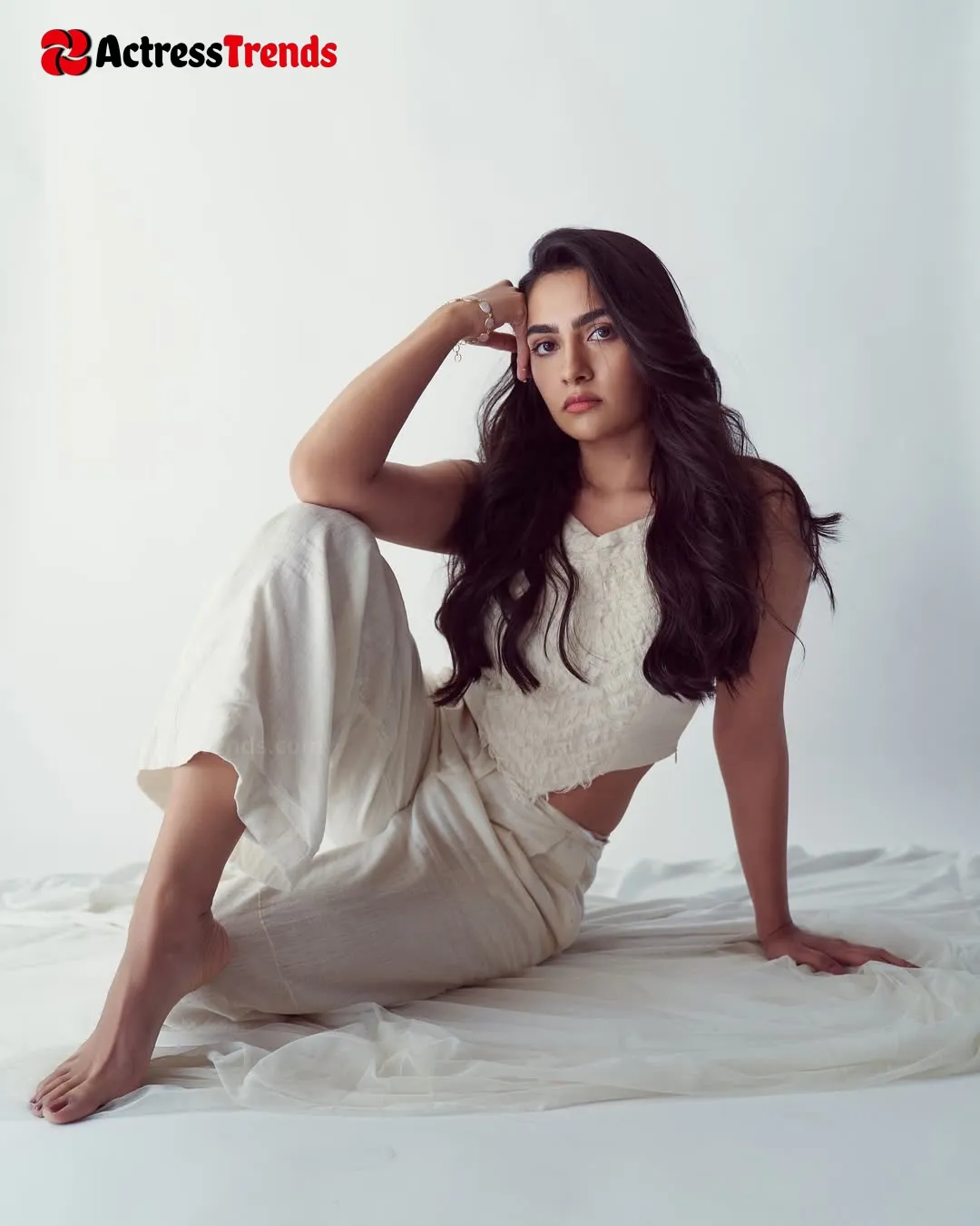 Rukmini Vasanth White Dress Cute Sensual Portrait
