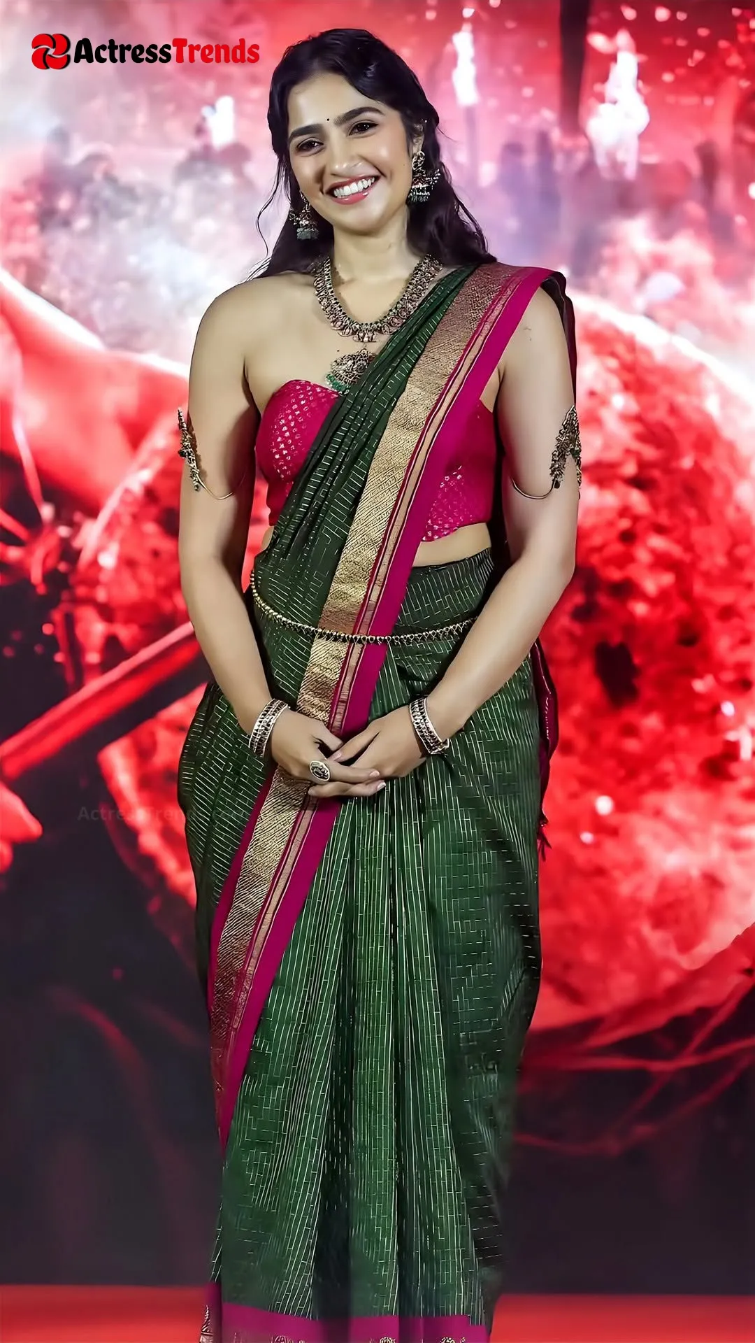 Rukmini Vasanth Grey Saree Smoky Eyes Celebrity Fashion Shoot Cutest Actress