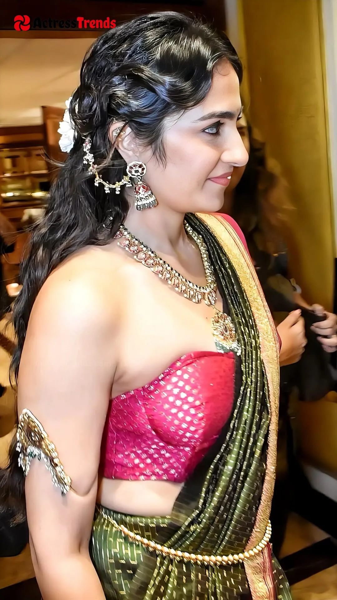 Rukmini Vasanth Grey Saree Saree Photoshoot Glamorous Actress Celebrity Fashion Shoot