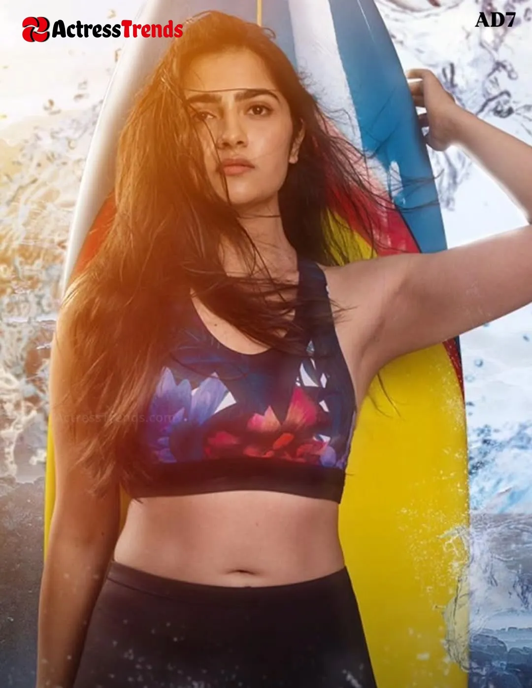 Rukmini Vasanth Smoky Eyes Beautiful Face Cute Navel