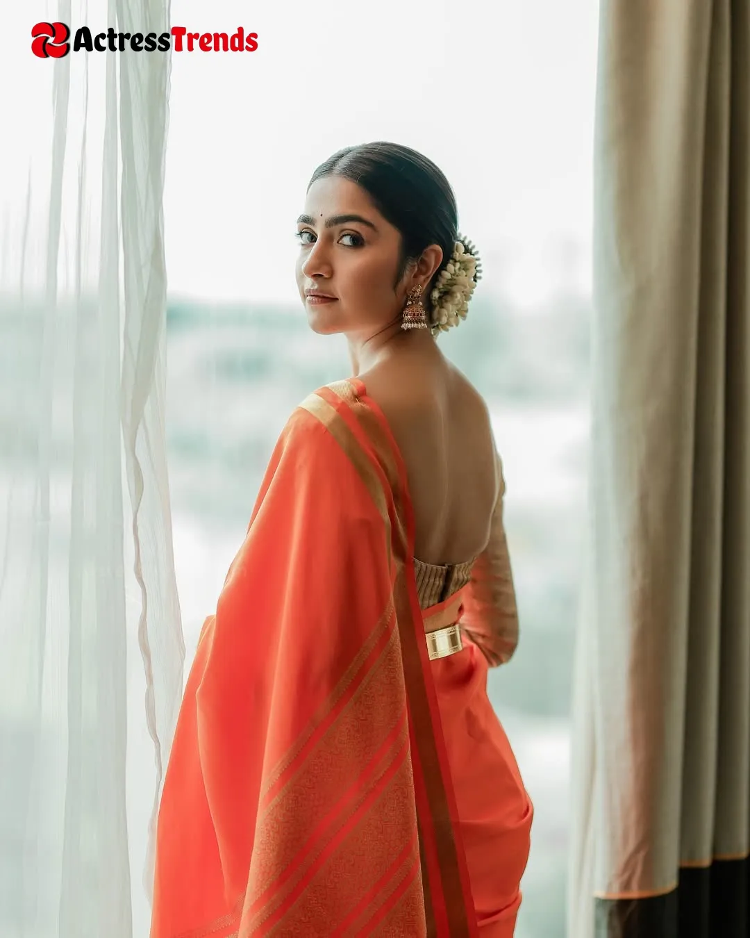 Rukmini Vasanth Grey Saree Saree Photoshoot Glamorous Actress