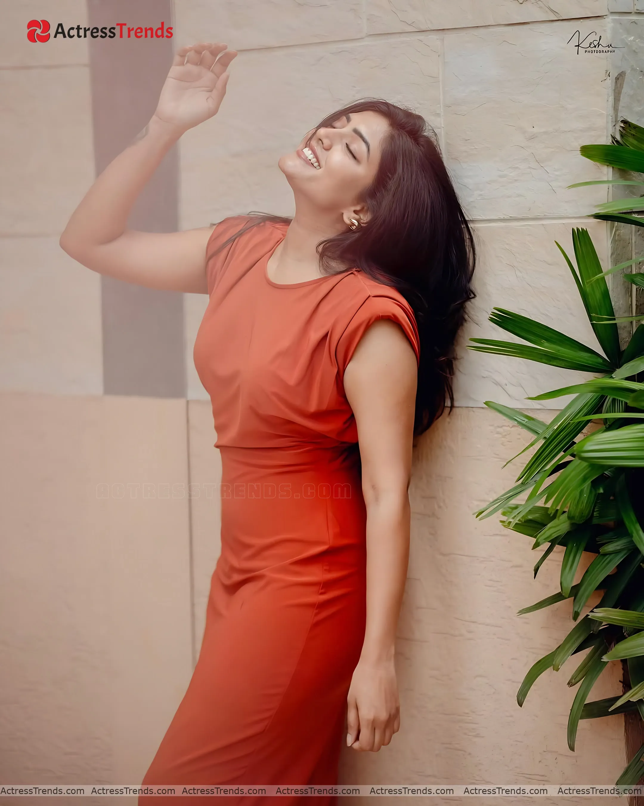 Eesha Rebba Orange Dress Stunning Photo Glamorous Actress
