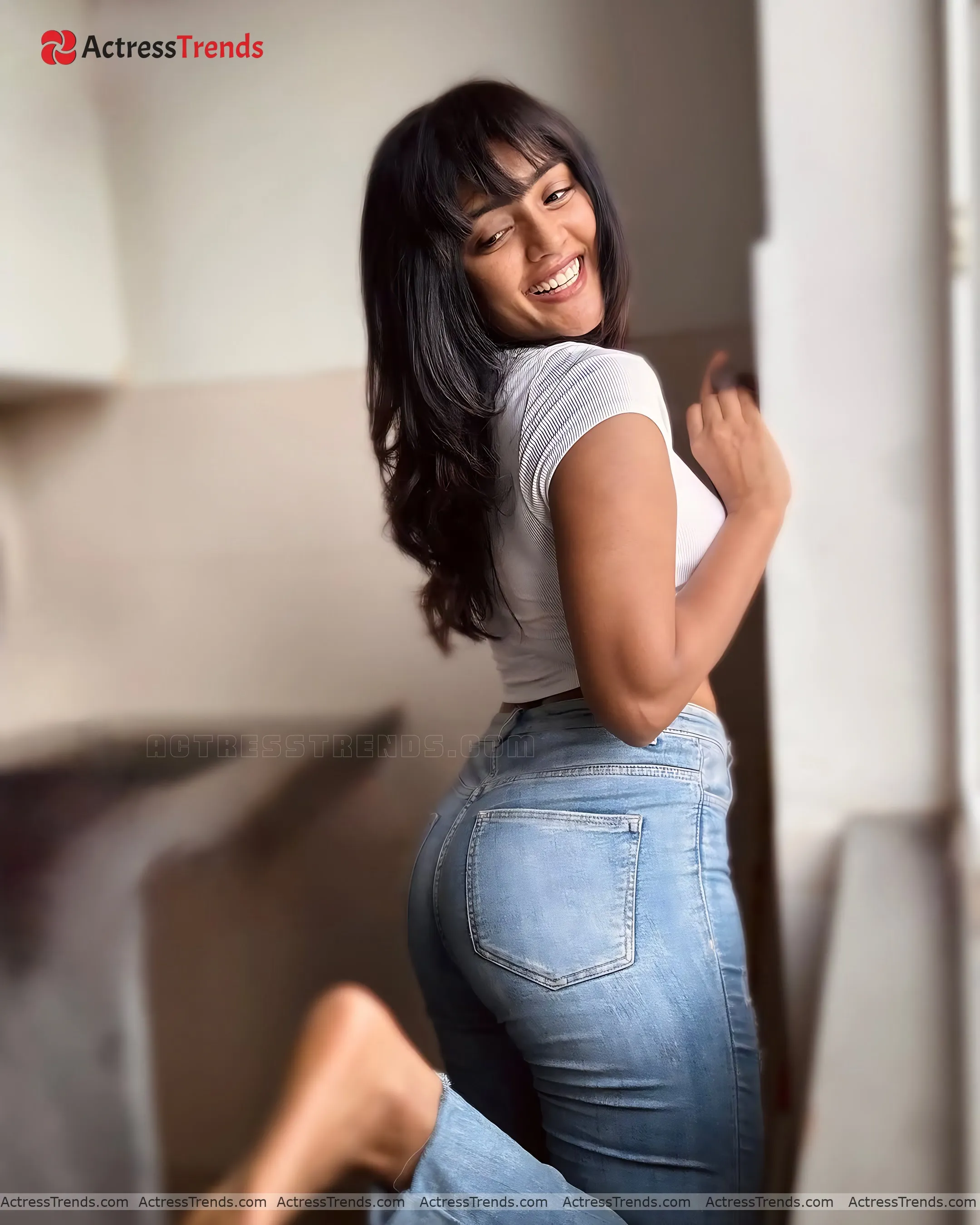 Eesha Rebba Back Pose Tight Fitting