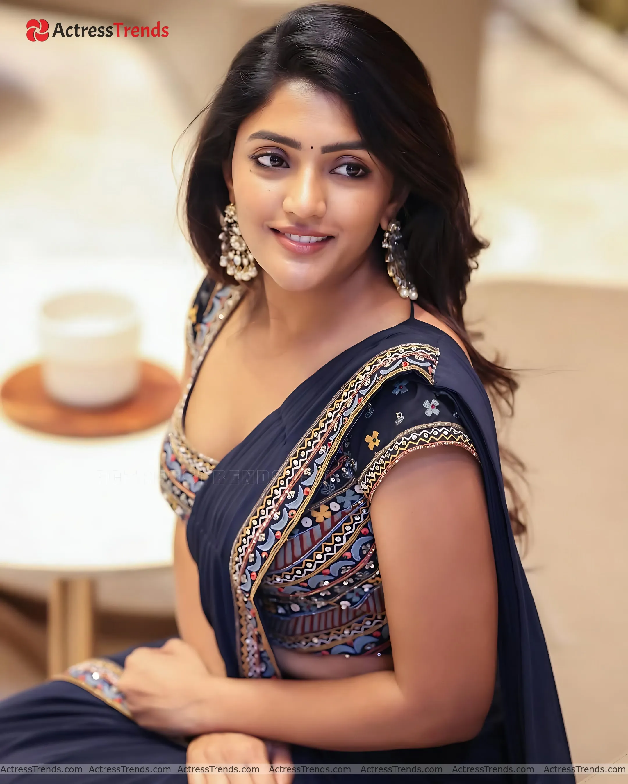 Eesha Rebba Beautiful Face Cleav Pose Sensual Portrait
