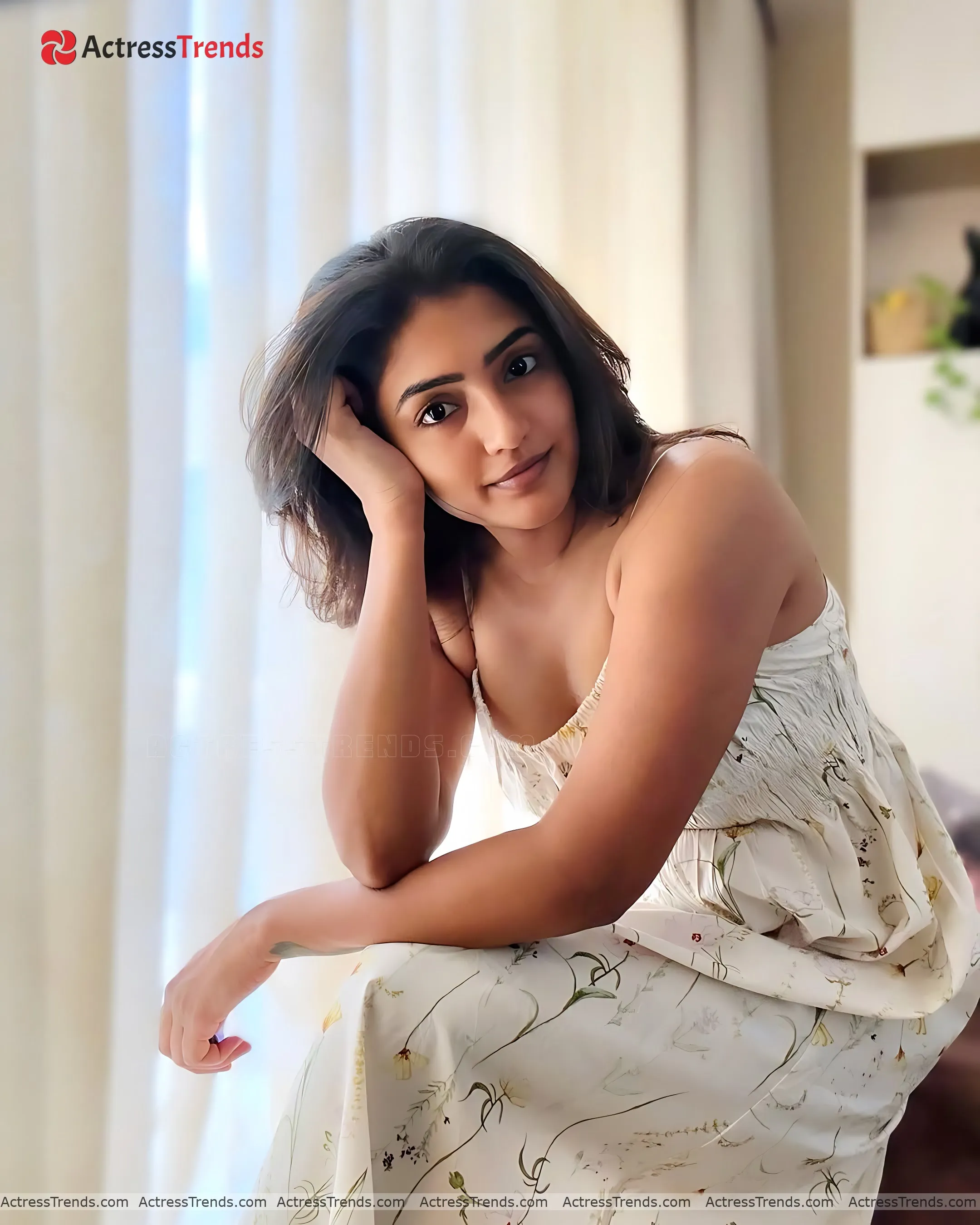 Eesha Rebba White Dress Beautiful Face Backless Style