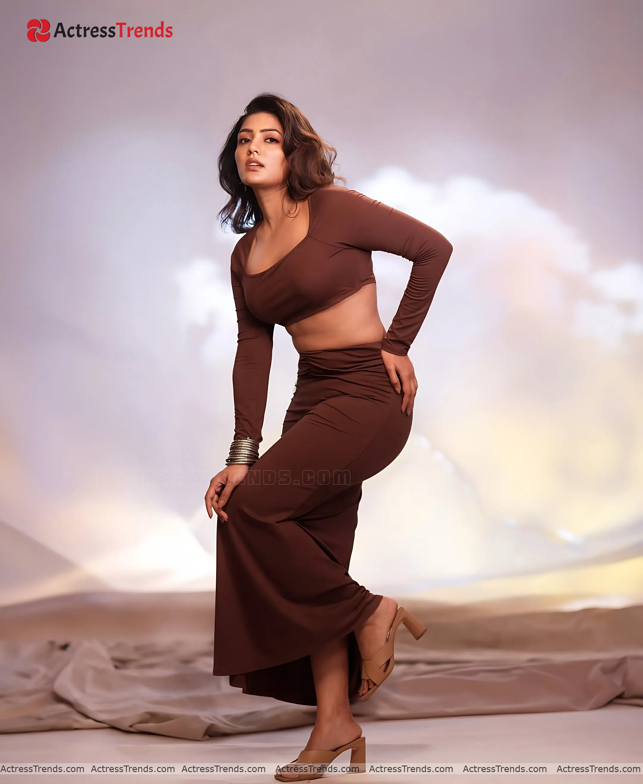 Eesha Rebba Brown Dress Cutest Actress Tight Fitting